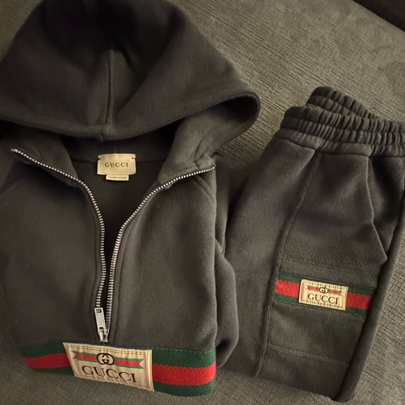 Gucci Other - Gucci Charcoal Tracksuit with Signature Stripes